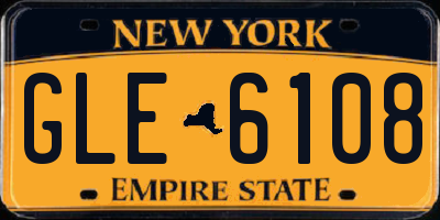NY license plate GLE6108
