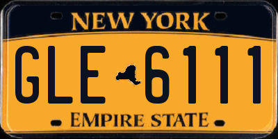NY license plate GLE6111