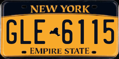 NY license plate GLE6115