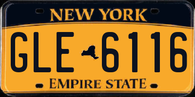 NY license plate GLE6116