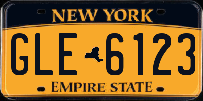 NY license plate GLE6123