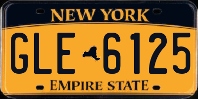NY license plate GLE6125