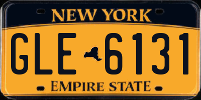 NY license plate GLE6131