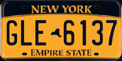 NY license plate GLE6137