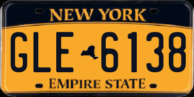 NY license plate GLE6138