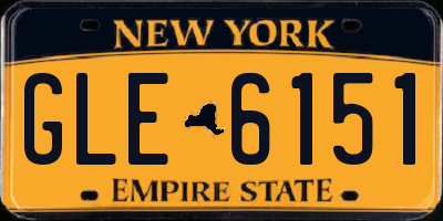 NY license plate GLE6151