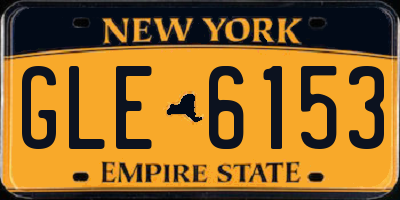 NY license plate GLE6153