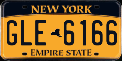 NY license plate GLE6166
