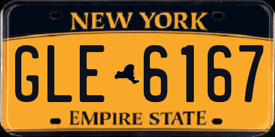 NY license plate GLE6167