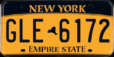 NY license plate GLE6172