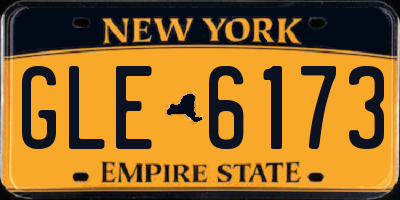 NY license plate GLE6173