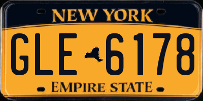 NY license plate GLE6178