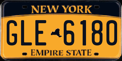 NY license plate GLE6180