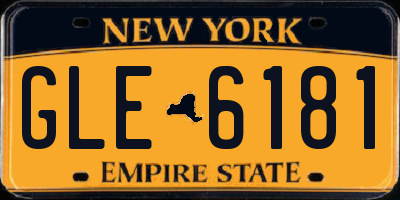 NY license plate GLE6181