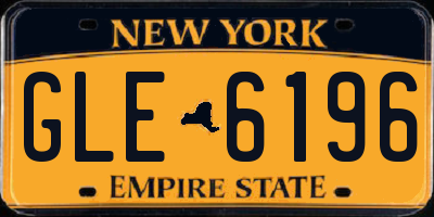NY license plate GLE6196