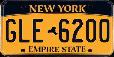 NY license plate GLE6200