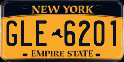NY license plate GLE6201