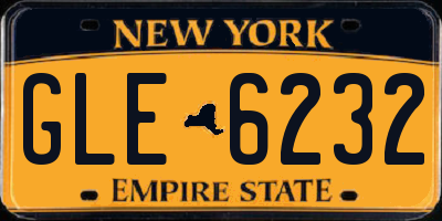 NY license plate GLE6232