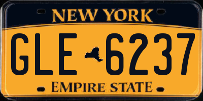 NY license plate GLE6237