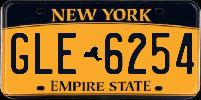NY license plate GLE6254