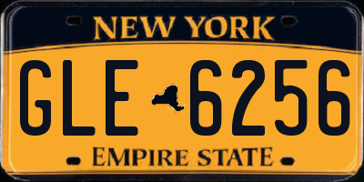 NY license plate GLE6256