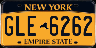 NY license plate GLE6262