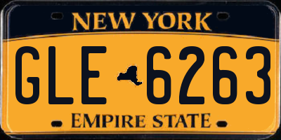 NY license plate GLE6263