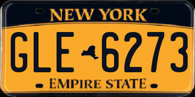 NY license plate GLE6273