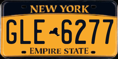 NY license plate GLE6277