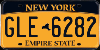 NY license plate GLE6282