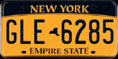 NY license plate GLE6285