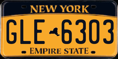 NY license plate GLE6303