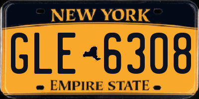 NY license plate GLE6308