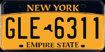 NY license plate GLE6311