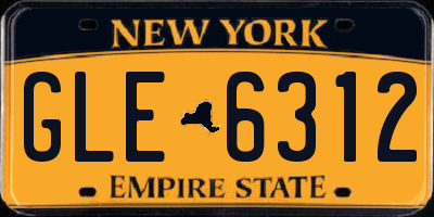 NY license plate GLE6312