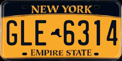 NY license plate GLE6314