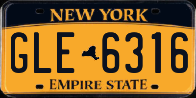 NY license plate GLE6316