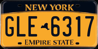 NY license plate GLE6317