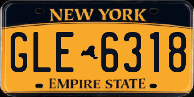 NY license plate GLE6318