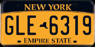 NY license plate GLE6319