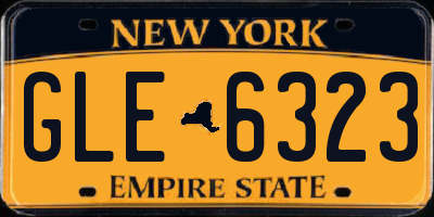 NY license plate GLE6323