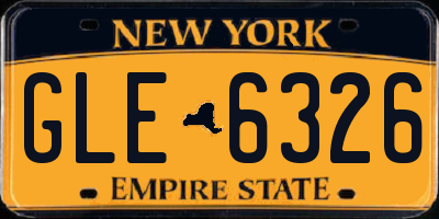 NY license plate GLE6326