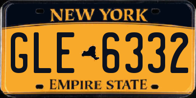 NY license plate GLE6332