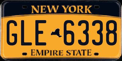 NY license plate GLE6338