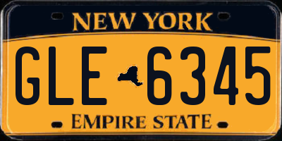 NY license plate GLE6345