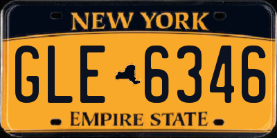 NY license plate GLE6346