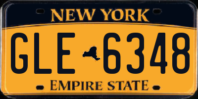 NY license plate GLE6348