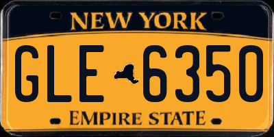 NY license plate GLE6350