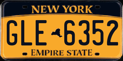 NY license plate GLE6352