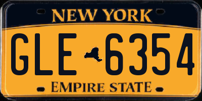 NY license plate GLE6354